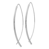 14k 1.75mm Square Tube White Gold Wire Threader Earrings